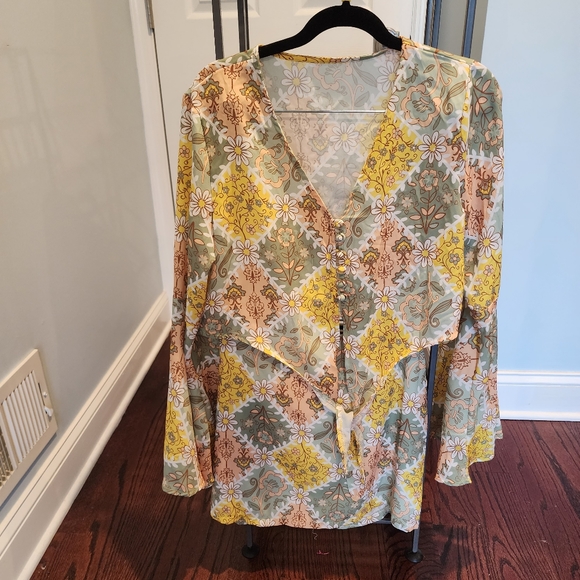 Paisley Long Bell Sleeve Top & Skirt Set NWT - Picture 5 of 7